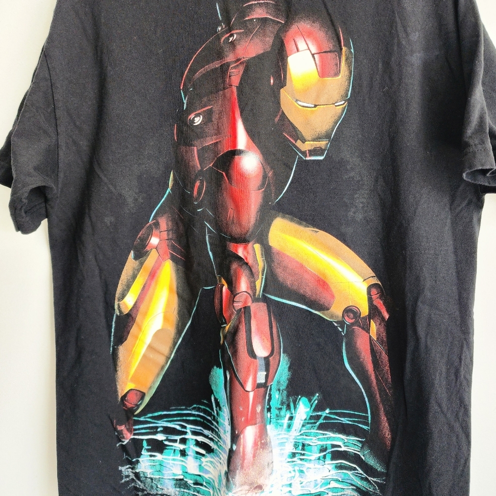 Iron Man Graphic Tee in Black with Red and Yellow Design - Picture 2 of 7